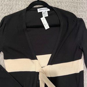 Classic Sonia Rykiel coat-length sweater with tie